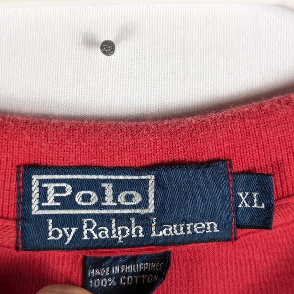 Polo Ralph Lauren Mens XL Red Cotton Polo Shirt Short Sleeve Classic Fit Casual - Picture 2 of 3
